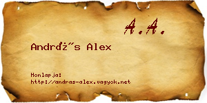 András Alex névjegykártya