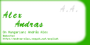 alex andras business card