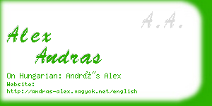 alex andras business card